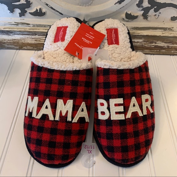 Womens Mama Bear Buffalo Check Slippers XL(11/12) - Picture 2 of 9